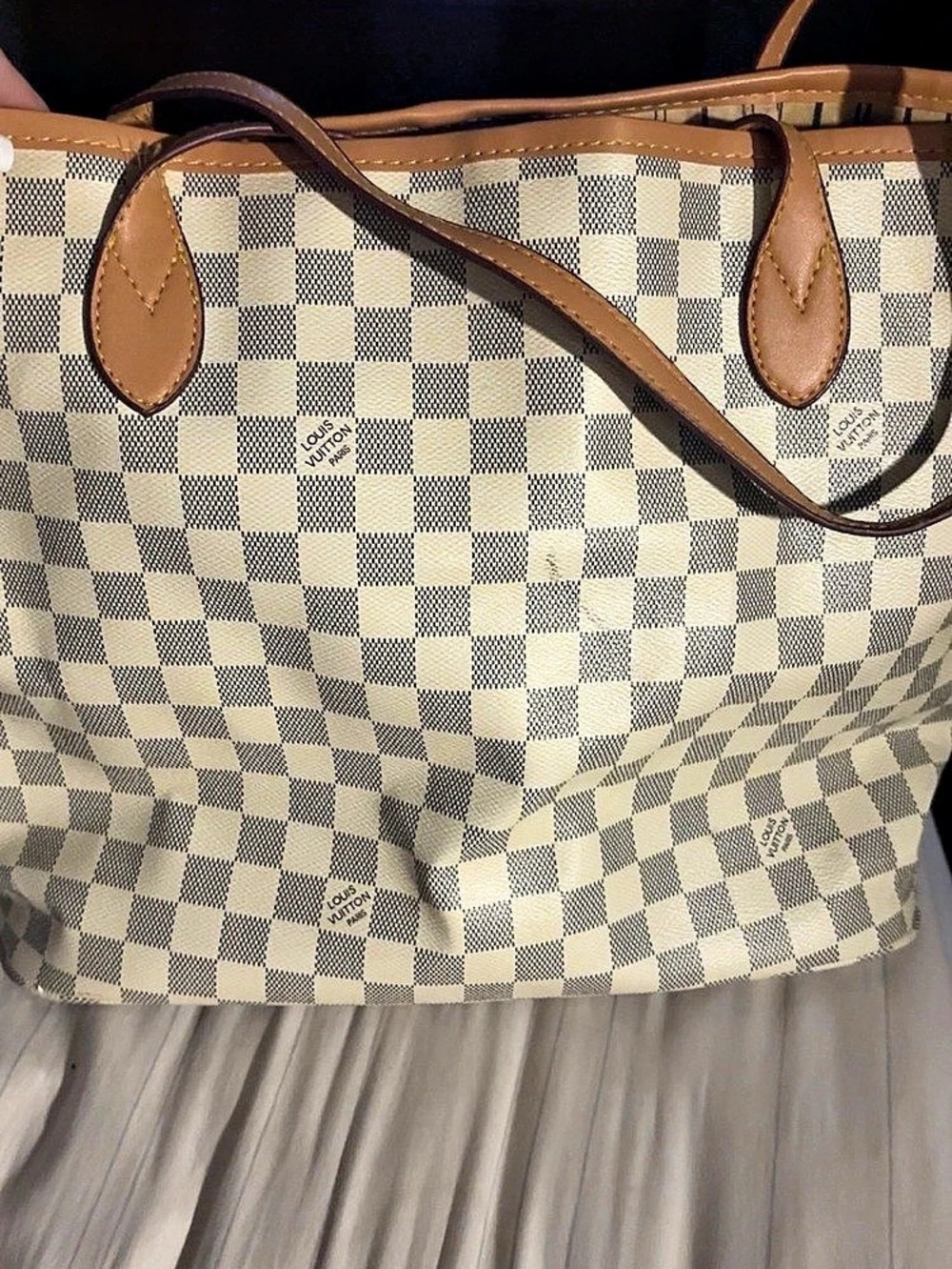 Inspired Azur Tote in White & Gray MM size comparable